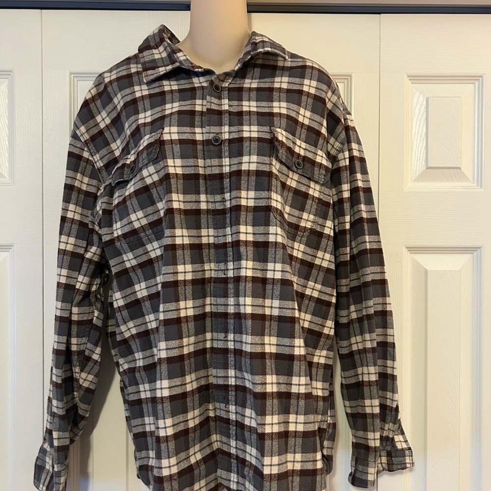Vintage Jachs Gray and Brown Plaid Shirt